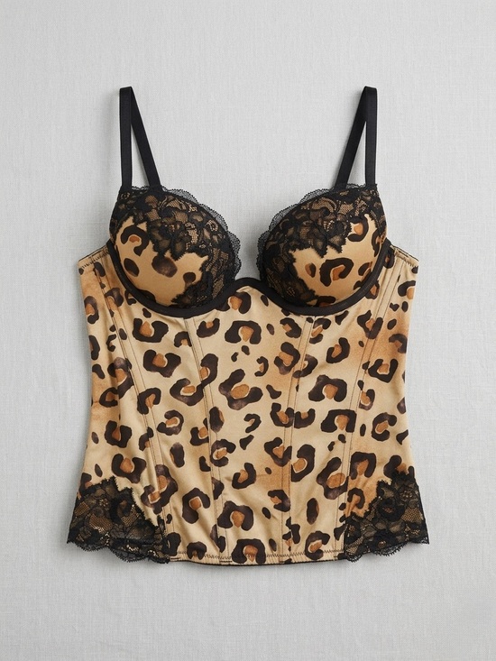 La SENZA Other - La SENZA Leopard Lace Bustier - Black and Brown